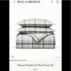 Boll & Branch Flannel Duvet Set Bonfire Stripe King